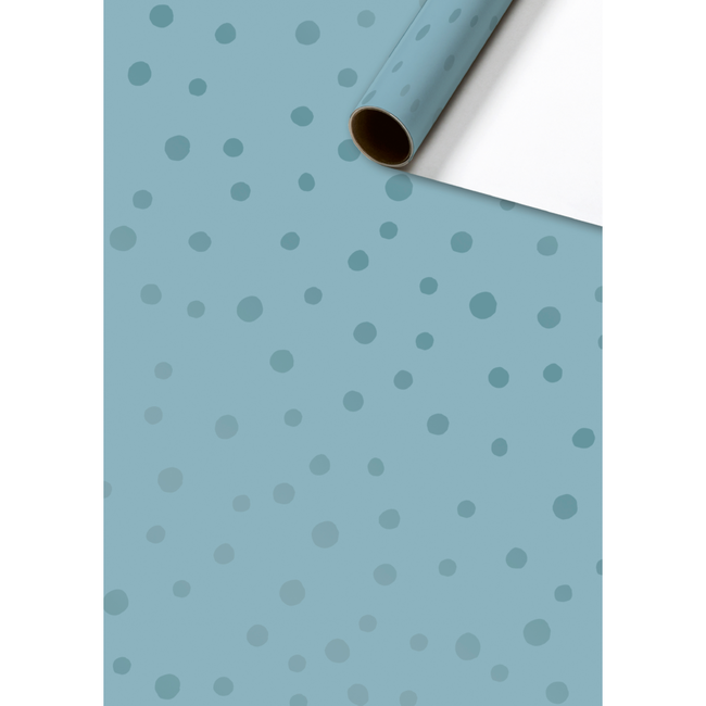 Cadeaupapier-blauw gestippeld