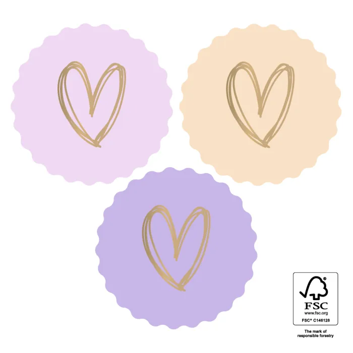 Sticker hart gold pastel